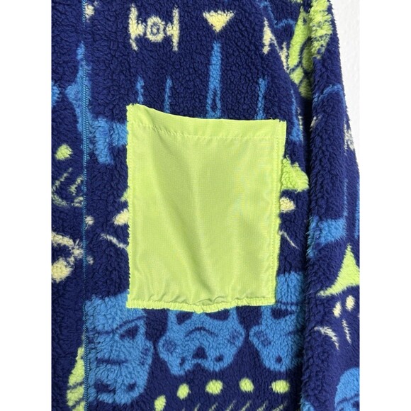 Disney Star Wars Sherpa Fleece Full Zip Jacket Stormtrooper Sz XS Navy AOP - Picture 5 of 14